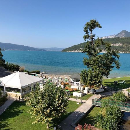 Logement Atypique Avec Vue Unique Panoramique Sur Le Lac D'Annecy, Dans Une Residence Avec Plage Et Ponton Privee Sur La Commune De Duingt Eksteriør bilde